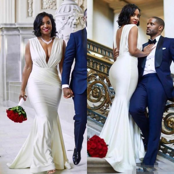 backless prom dresses 2019 simple white mermaid arabic formal evening gowns sweep train deep v neck special occasion robes de soirée, Black
backless prom dresses 2019 simple white mermaid arabic formal evening gowns sweep train deep v neck special occasion robes de soirée, Black