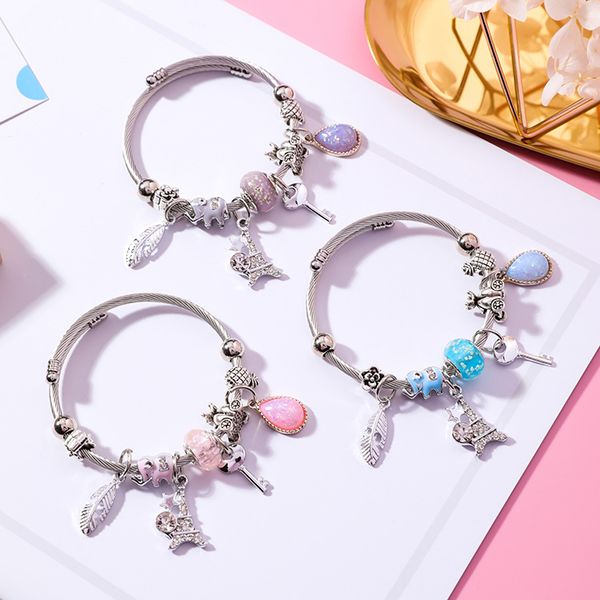 japan and south korea feather tower adjustable bracelet crystal diy stainless steel beaded female jewelry, Black
japan and south korea feather tower adjustable bracelet crystal diy stainless steel beaded female jewelry, Black
