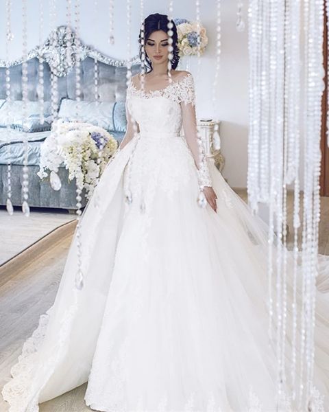 romantic muslim arabic wedding dress detachable train 2020 dubai mermaid long sleeve lace bride dress plus size robe de mariee, White
romantic muslim arabic wedding dress detachable train 2020 dubai mermaid long sleeve lace bride dress plus size robe de mariee, White