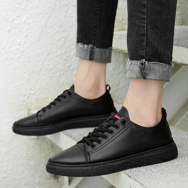 2020 men's genuine leather shoes fashion casual brand lightweight breathable anti slip white spring autumn male outdoor shoes, Black
2020 men's genuine leather shoes fashion casual brand lightweight breathable anti slip white spring autumn male outdoor shoes, Black
