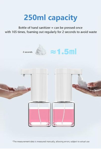 250ml automatic induction foam washing mobile phone foam soap dispenser antibacterial hand sanitizer machine usb charging
250ml automatic induction foam washing mobile phone foam soap dispenser antibacterial hand sanitizer machine usb charging