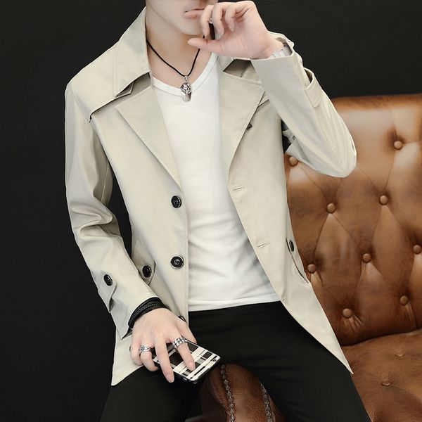 men's trench coats 2019 brand autumn turn-down collar windproof casual jackets business style slim m-6xl fall coats, Black
men's trench coats 2019 brand autumn turn-down collar windproof casual jackets business style slim m-6xl fall coats, Black