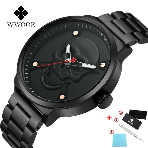 wwoor skull mens watches men stainless steel sports watches men's full steel wrist watch waterproof, Slivery;brown
wwoor skull mens watches men stainless steel sports watches men's full steel wrist watch waterproof, Slivery;brown