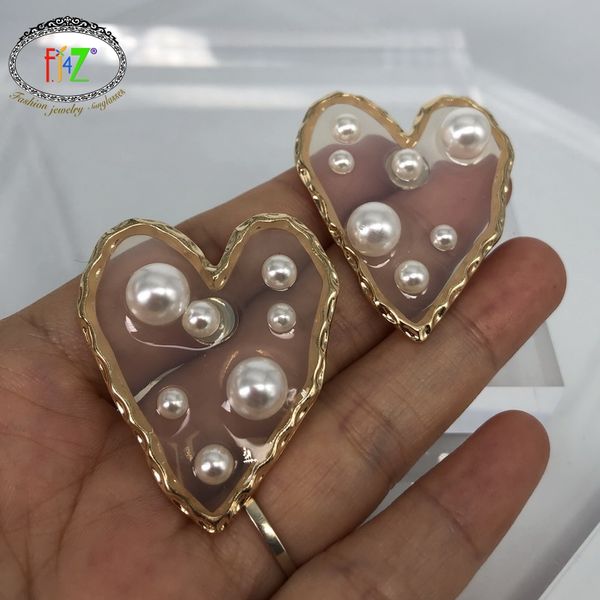 f.j4z 2019 women earrings fashion elegant party earrings clear resin heart star simulated pearl drop dropship, Silver
f.j4z 2019 women earrings fashion elegant party earrings clear resin heart star simulated pearl drop dropship, Silver