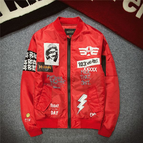 new arrival alternative rock men's flight jacket spring autumn streetwear red black green plus size, Black;brown
new arrival alternative rock men's flight jacket spring autumn streetwear red black green plus size, Black;brown