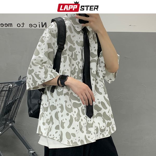 lappster mens korean fashions summer shirts short sleeve 2020 men panda print black shirts streetwaer button up white clothing, White;black
lappster mens korean fashions summer shirts short sleeve 2020 men panda print black shirts streetwaer button up white clothing, White;black