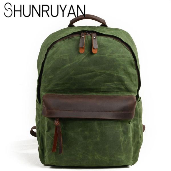 shunruyan fashion personality man oil wax canvas bag leisure outdoor large capacity backpack mountaineering bag
shunruyan fashion personality man oil wax canvas bag leisure outdoor large capacity backpack mountaineering bag