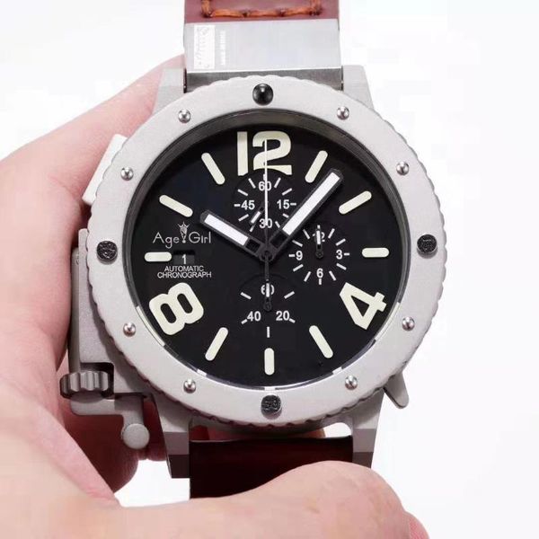new men u chronometer u42 chimera silver titanium matte cow leather boat watch limited 42mm, Slivery;brown
new men u chronometer u42 chimera silver titanium matte cow leather boat watch limited 42mm, Slivery;brown