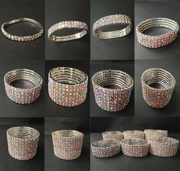 12 pieces lots 1-10 rows bracelets ab crystal rhinestone elastic bridal bangle bracelet stretch wholesale wedding accessories for women, Black
12 pieces lots 1-10 rows bracelets ab crystal rhinestone elastic bridal bangle bracelet stretch wholesale wedding accessories for women, Black
