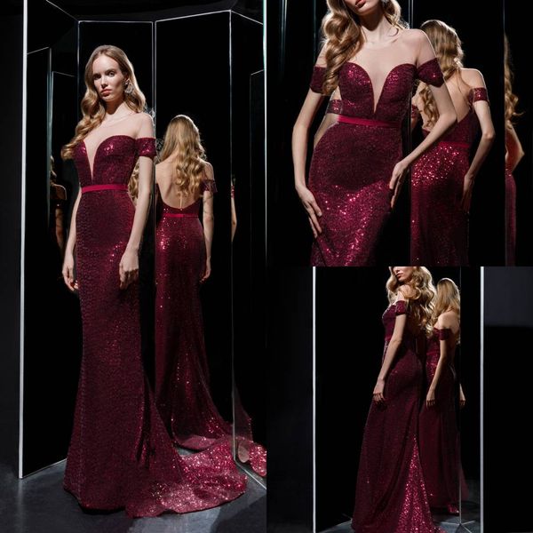 burgundy short sleeve evening dresses sheer neckline robe de soiree sequin lace mermaid evening gowns, Black;red
burgundy short sleeve evening dresses sheer neckline robe de soiree sequin lace mermaid evening gowns, Black;red