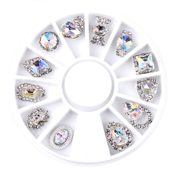 12 style nail art wheel rhinestone diamond gems metal ab crystal glitter 3d accessoires jewelry diy manicure tools decoration, Silver;gold
12 style nail art wheel rhinestone diamond gems metal ab crystal glitter 3d accessoires jewelry diy manicure tools decoration, Silver;gold