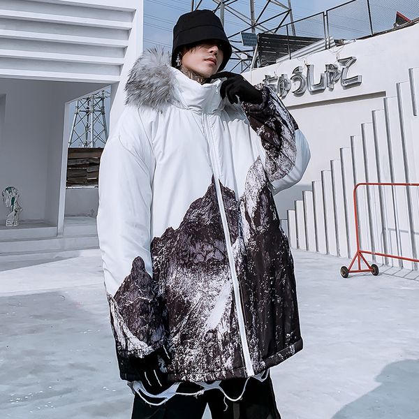 big fur hooded cotton p[arkas jackets men winter hip hop warm advanced print jacket men high street fashion overszie bubble coat, Black
big fur hooded cotton p[arkas jackets men winter hip hop warm advanced print jacket men high street fashion overszie bubble coat, Black