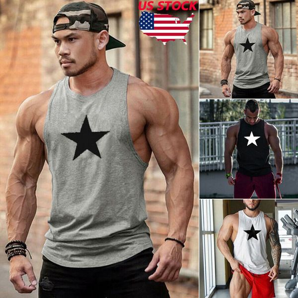 new gym men' tank solid star print muscle sleeveless o neck tee male sports fit bodybuilding sport casual vest, White;black
new gym men' tank solid star print muscle sleeveless o neck tee male sports fit bodybuilding sport casual vest, White;black