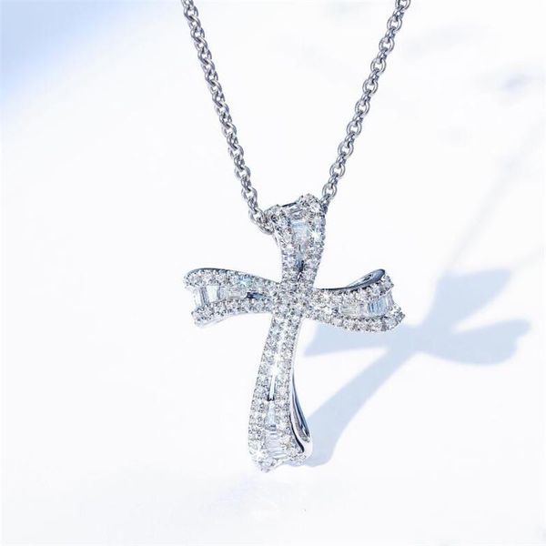 new unique fine jewelry real 925 sterling silver cross pendant full white sapphire cz diamond popular party women wedding clavicle necklace
new unique fine jewelry real 925 sterling silver cross pendant full white sapphire cz diamond popular party women wedding clavicle necklace