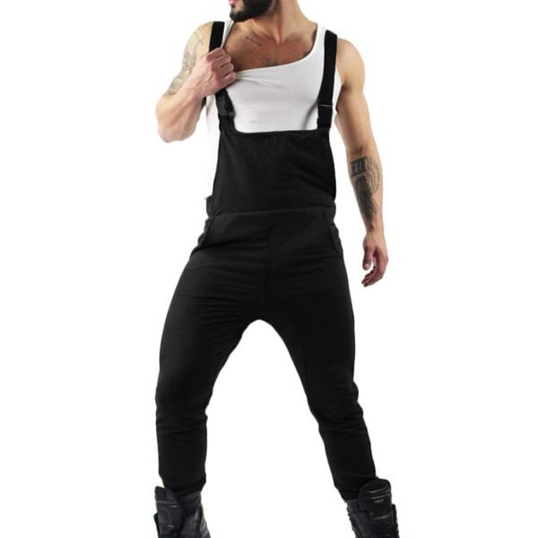 men's trousers fashion pants spring mens pocket solid overall jumpsuit streetwear casual male suspender pants sweatpant, Black
men's trousers fashion pants spring mens pocket solid overall jumpsuit streetwear casual male suspender pants sweatpant, Black