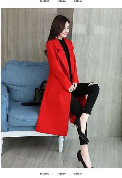 office lady solid women long winter wool blend coat fashion slim wool coat and jacket single button outerwear, Black
office lady solid women long winter wool blend coat fashion slim wool coat and jacket single button outerwear, Black