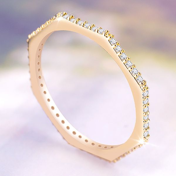 fashion6 hexagons jewelry2mm women wedding rings rose gold color rings with multi small crystal simple ring mens, Golden;silver
fashion6 hexagons jewelry2mm women wedding rings rose gold color rings with multi small crystal simple ring mens, Golden;silver
