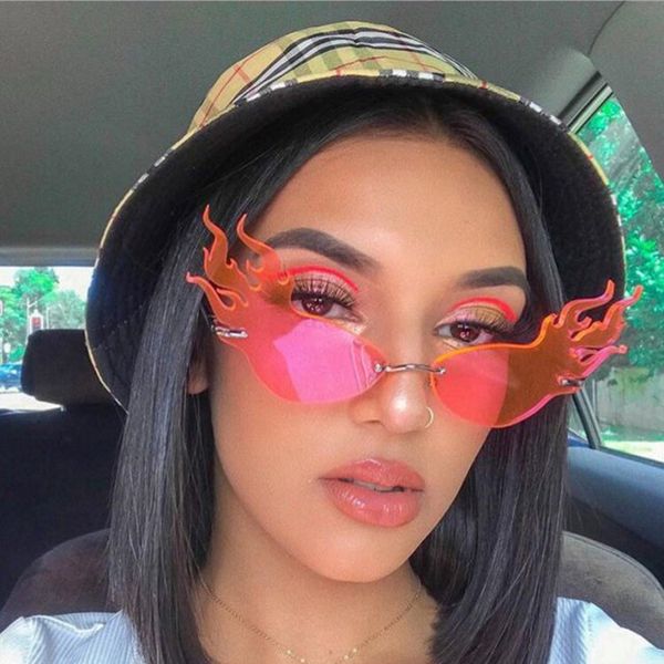 flame sunglasses women rimless cat eye sunglass wide side vintage woman sunglasses 2020 red sun glasses men, White;black
flame sunglasses women rimless cat eye sunglass wide side vintage woman sunglasses 2020 red sun glasses men, White;black
