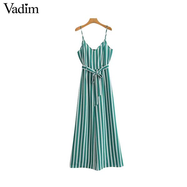 vadim women striped v neck long jumpsuits bow tie sashes side zipper sleeveless backless rompers female casual playsuits ka594, Black;white
vadim women striped v neck long jumpsuits bow tie sashes side zipper sleeveless backless rompers female casual playsuits ka594, Black;white