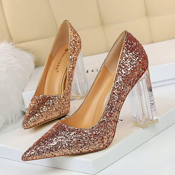big size 35-43 crystal thick heel 9.5cm sequins wedding shoes pointed toe slip-on party women fashion pumps 7 colors, Black
big size 35-43 crystal thick heel 9.5cm sequins wedding shoes pointed toe slip-on party women fashion pumps 7 colors, Black