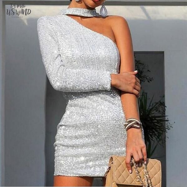 new women nightclub one shoulder long sleeve bag hip backless silver silk summer elegant slim dress, Black;gray
new women nightclub one shoulder long sleeve bag hip backless silver silk summer elegant slim dress, Black;gray