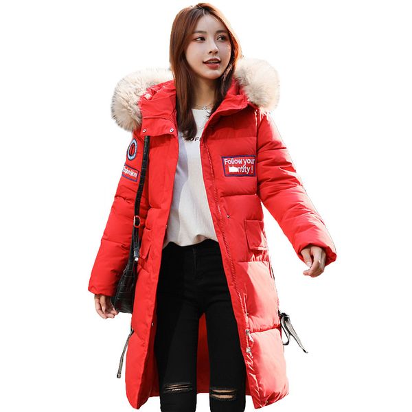 new fashion casual long sleeve warm badge womens winter jackets nice with fur hooded slim winter long parkas women jacket, Black
new fashion casual long sleeve warm badge womens winter jackets nice with fur hooded slim winter long parkas women jacket, Black