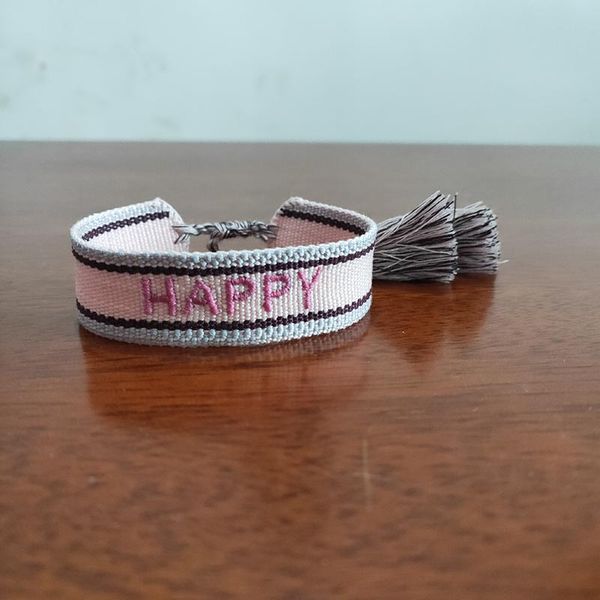 fabric bracelet women happy cotton jewelry letter signature embroidery bracelet woven bangle tassel lace-up, Golden;silver
fabric bracelet women happy cotton jewelry letter signature embroidery bracelet woven bangle tassel lace-up, Golden;silver