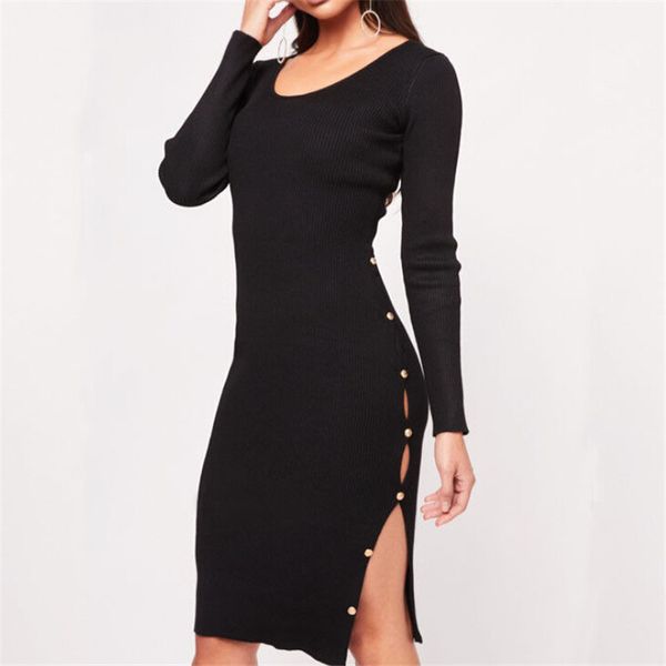 women casual o-neck knit dress bandage bodycon evening party knee-length dress spring fall long sleeve split pencil dresses, Black;gray
women casual o-neck knit dress bandage bodycon evening party knee-length dress spring fall long sleeve split pencil dresses, Black;gray