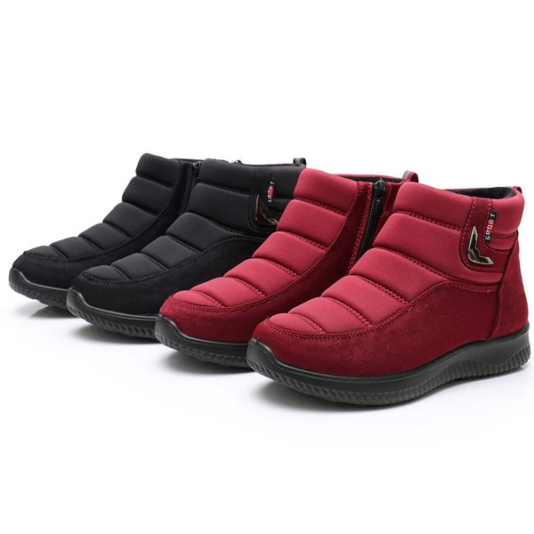 women booties winter warm leisure thick bottom zipper flat platform waterproof snow boots with plush inside red black shoes
women booties winter warm leisure thick bottom zipper flat platform waterproof snow boots with plush inside red black shoes