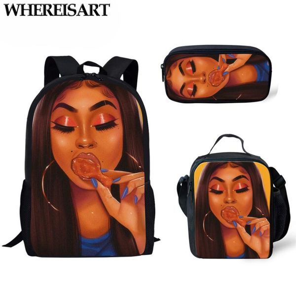 whereisart 3pcs/set school bags for kids afro black girls african backpack children mochila escolar teenagers book bags satchel
whereisart 3pcs/set school bags for kids afro black girls african backpack children mochila escolar teenagers book bags satchel