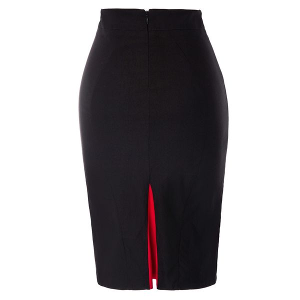 new classic women contrast color skirt back split high waist sheath stretch skirt office lady hips wrap bodycon pencil skirt, Black
new classic women contrast color skirt back split high waist sheath stretch skirt office lady hips wrap bodycon pencil skirt, Black