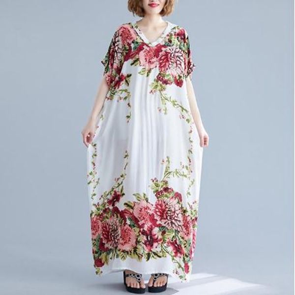 maternity dresses 2021 summer v-neck dress plus size decoration super long women's print holiday, White
maternity dresses 2021 summer v-neck dress plus size decoration super long women's print holiday, White