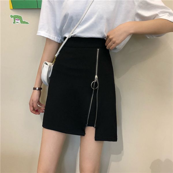 black skirts womens 2020 summer korean style streetwear casual circle zipper slim high waist a line mini skirt saias b346
black skirts womens 2020 summer korean style streetwear casual circle zipper slim high waist a line mini skirt saias b346