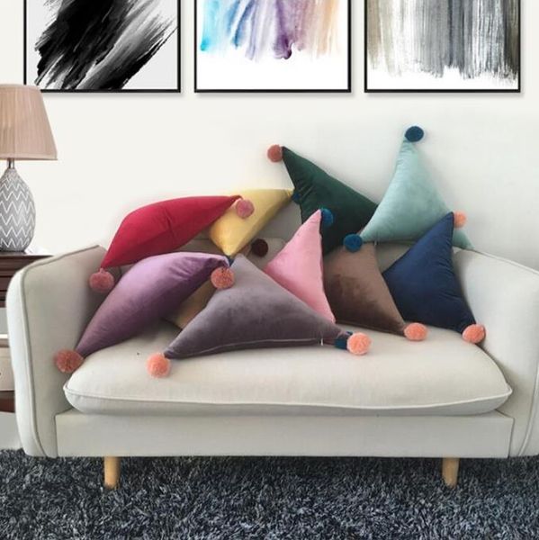 velvet cushion ins solid triangle rectangle pillow plush pompon ball cushion sofa car chair home decorative thicken soft throw pillow c1509
velvet cushion ins solid triangle rectangle pillow plush pompon ball cushion sofa car chair home decorative thicken soft throw pillow c1509