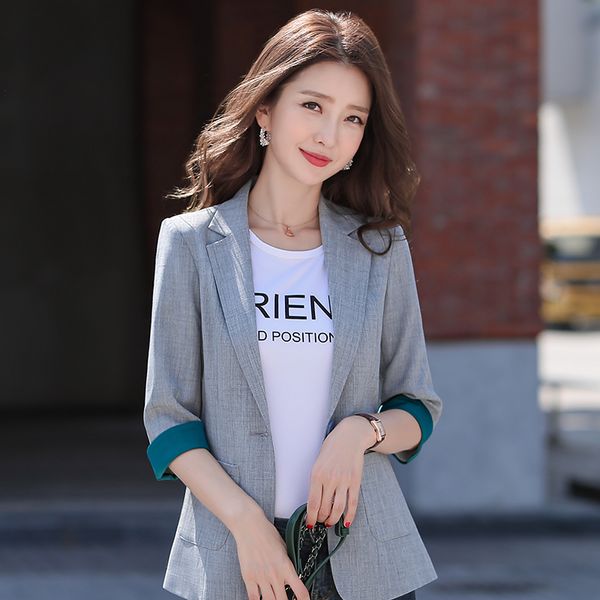 new 2020 office ladies grey blazer women jackets half sleeve female business clothes slim styles, White;black
new 2020 office ladies grey blazer women jackets half sleeve female business clothes slim styles, White;black