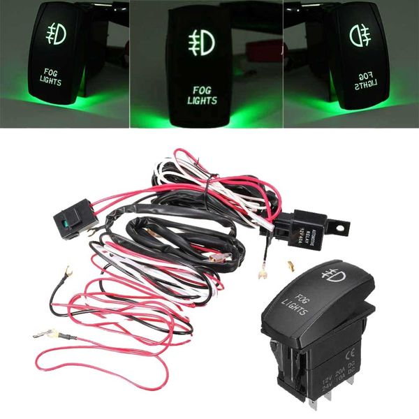 new style universal laser rocker switch 300w 12v blue/green led fog light wiring harness with fuse relay #280004
new style universal laser rocker switch 300w 12v blue/green led fog light wiring harness with fuse relay #280004