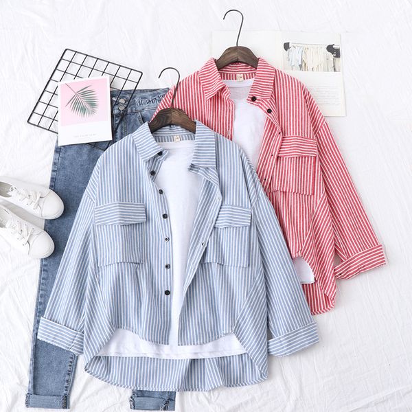 women striped blouse shirt long sleeve irregular blouse loose shirts casual et chemisier femme blusas mujer de moda, White
women striped blouse shirt long sleeve irregular blouse loose shirts casual et chemisier femme blusas mujer de moda, White