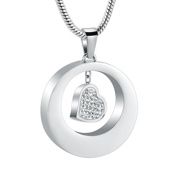 ijd8251 engraving stainless steel circle hold multi-colored crystal heart charm cremation urn necklace for ashes for women, Silver
ijd8251 engraving stainless steel circle hold multi-colored crystal heart charm cremation urn necklace for ashes for women, Silver