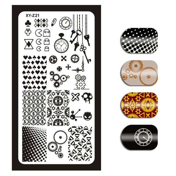 gear clock keys stamping templates 1pcs nail stencils nails art stamp templates plates for gel nail polish manicure image plates, White
gear clock keys stamping templates 1pcs nail stencils nails art stamp templates plates for gel nail polish manicure image plates, White