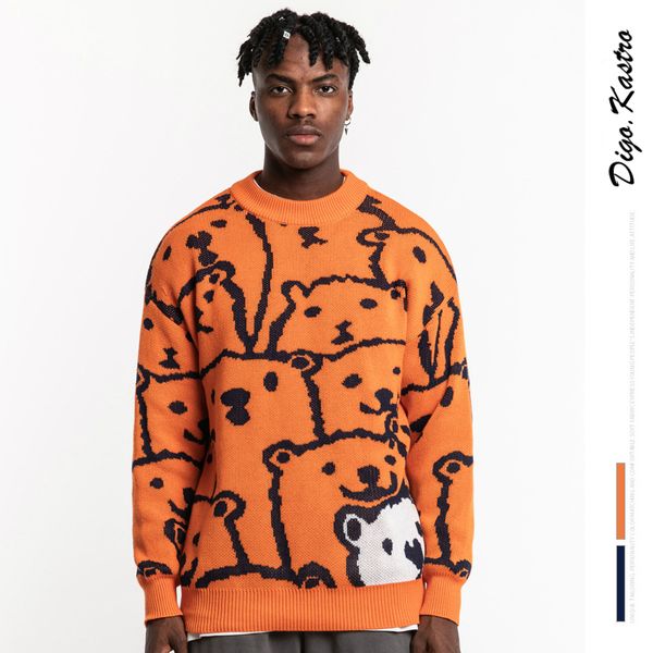 2019 original trend cartoon cubs knit men / women loose lazy style orange sweaters streetwear personality couples knits, White;black
2019 original trend cartoon cubs knit men / women loose lazy style orange sweaters streetwear personality couples knits, White;black