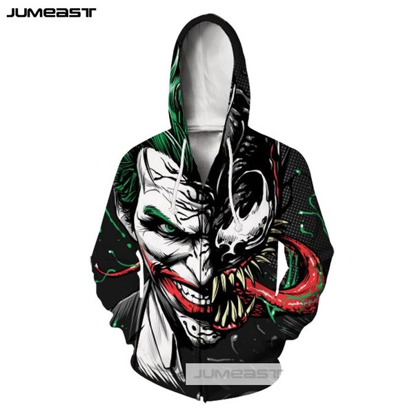 jumeast 3d printed the joker men/women clothes zipper hoodies personality horror expression long sleeve jacket sport pullover, Black
jumeast 3d printed the joker men/women clothes zipper hoodies personality horror expression long sleeve jacket sport pullover, Black