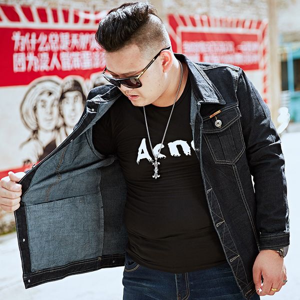 men's denim jacket plus-sized extra large jacket fashion plus-sized spring and autumn youth loose gown elasticity, Black;brown
men's denim jacket plus-sized extra large jacket fashion plus-sized spring and autumn youth loose gown elasticity, Black;brown