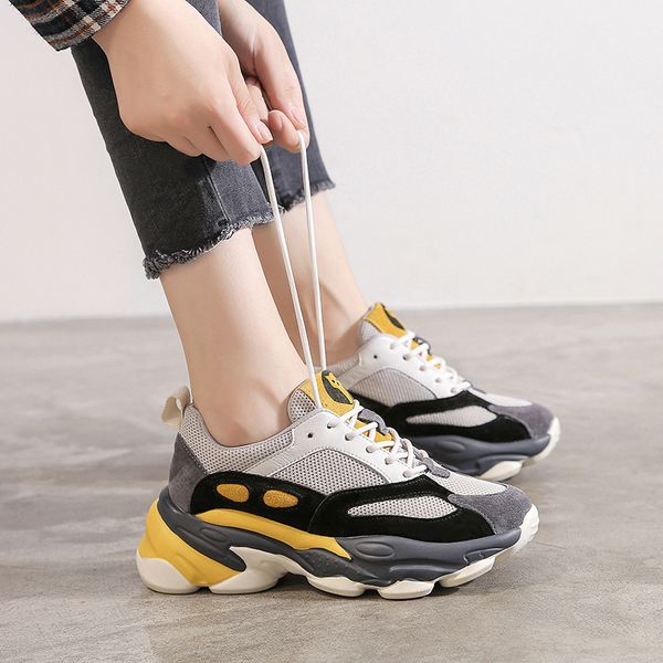 breathable shoes female autumn 2019 sports shoes, Black