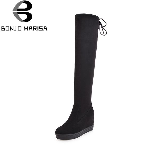 bonjomarisa 2019 autumn new black platform stretch knee high boots women large size 34-43 slip-on shoes woman height increasing
bonjomarisa 2019 autumn new black platform stretch knee high boots women large size 34-43 slip-on shoes woman height increasing