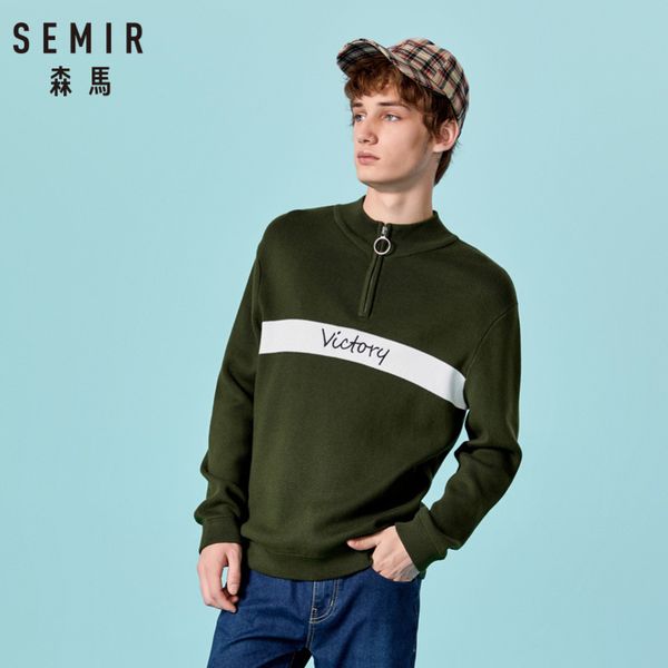 semir men color block ribbed knit sweater with zip men's stand-up collar sweater ribbing at cuff and hem streetwear for autumn, White;black
semir men color block ribbed knit sweater with zip men's stand-up collar sweater ribbing at cuff and hem streetwear for autumn, White;black