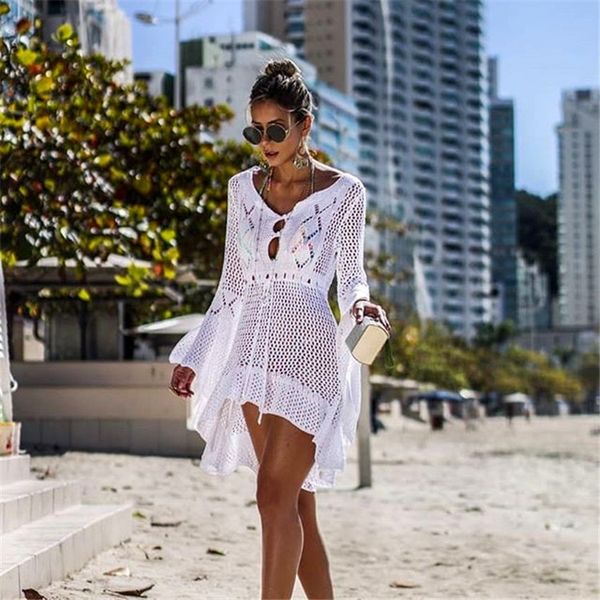 womens designer summer beach smock trumpet sleeve fashion cutout knitting sun shirt ladys 2020 new arrive vacation outers 10 colors, White;black
womens designer summer beach smock trumpet sleeve fashion cutout knitting sun shirt ladys 2020 new arrive vacation outers 10 colors, White;black