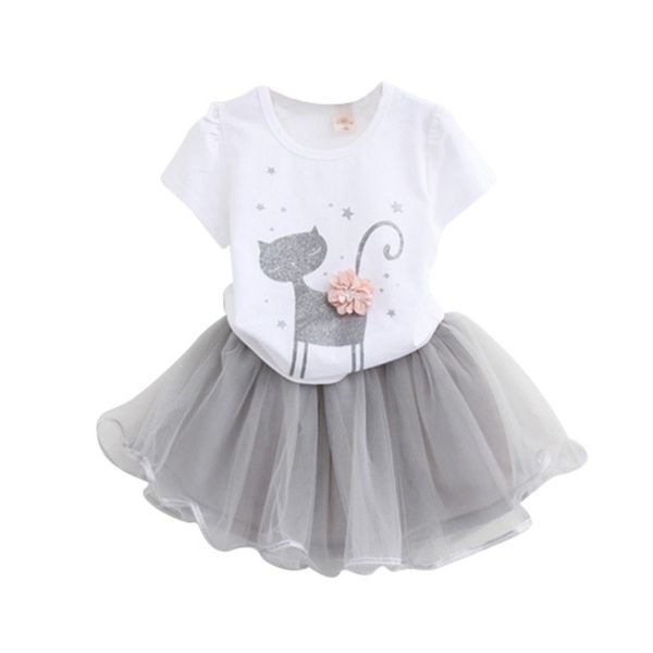 girls 2018 summer new baby girls clothing sets fashion style cartoon kitten printed t-shirts+net veil dress 2pcs girls clothes, White
girls 2018 summer new baby girls clothing sets fashion style cartoon kitten printed t-shirts+net veil dress 2pcs girls clothes, White