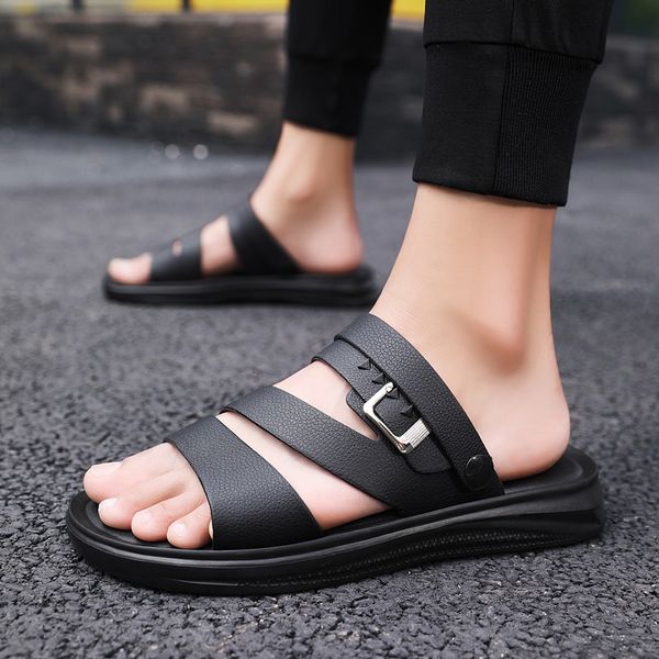 men sandals pu leather breathable sandals non-slip summer beach sandal fisherman house outdoor casual men slide flat male slippe, Black
men sandals pu leather breathable sandals non-slip summer beach sandal fisherman house outdoor casual men slide flat male slippe, Black