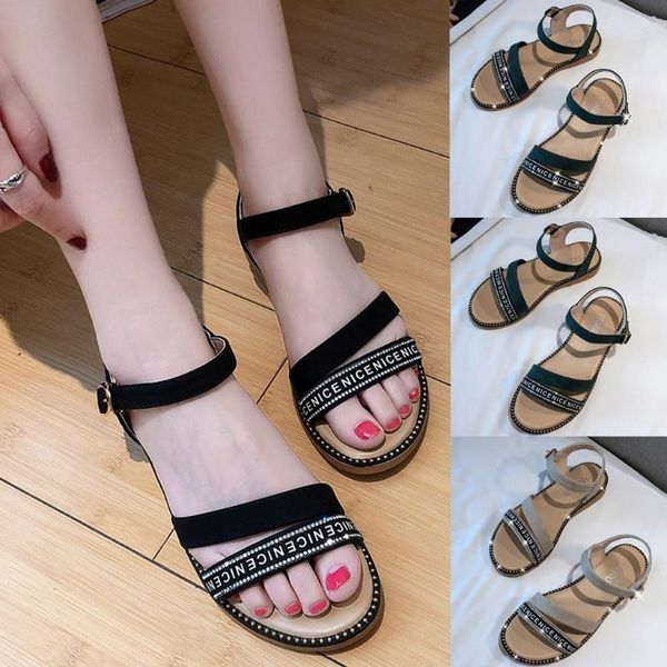 women's shoes summer fashion trend flat flat sandals buckle non-slip shoes large size sandals buty damskie sapatos feminino m30, Black
women's shoes summer fashion trend flat flat sandals buckle non-slip shoes large size sandals buty damskie sapatos feminino m30, Black