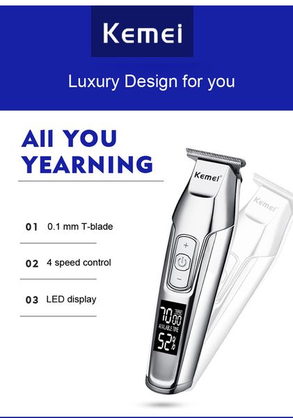 kemei professional hair clipper lcd display rechargeable baldheaded beard hair trimmer men diy cutter electric haircut machine newclipper uh
kemei professional hair clipper lcd display rechargeable baldheaded beard hair trimmer men diy cutter electric haircut machine newclipper uh